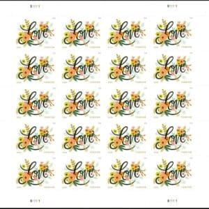 Scott# 5255 "LOVE FLOURISHES" MNH FULL SHEET (20) NICELY CENTERED