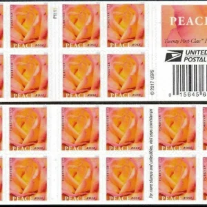 Scott# 5280 "PEACE ROSE" BOOKLET PANE (20) MNH, NICELY CENTERED