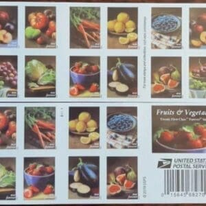 Scott# 5484-93 "FRUITS & VEGETABLES" S/A BOOKLET PANE (20) MNH