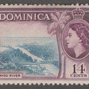 DOMINICA SG# 152 "LAYOU RIVER" USED, VERY LITE CANCEL, NICELY CENTERED