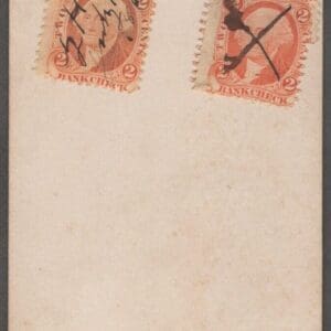 Alternative view of MOURNING CARD WITH (3) BANK CHECK WASHINGTON REVENUES