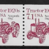 Scott# 2127a "TRACTOR - NON PROFIT" MNH TRANSPORTATION PAIR