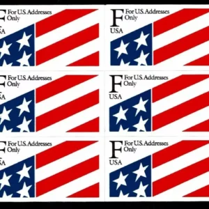 Scott# 2522a "F" PLASTIC STAMP, MNH UNFOLDED PANE (12) NICELY CENTERED