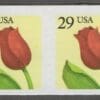 Scott# 2525 "TULIP" MNH ROULETTE PERF COIL PAIR, NICELY CENTERED