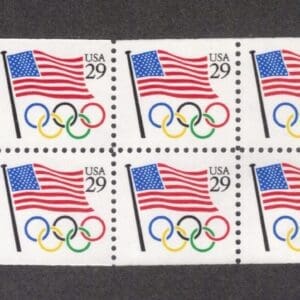 Scott# 2528a-BK186a "FLAG & OLYMPIC RINGS" UNEXPLODED BOOKLET (10) P# K11111 - Image 2