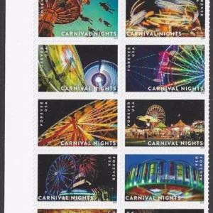 Scott# 5855-64 "CARNIVAL NIGHTS" MNH PLATE BLOCK (10) NICELY CENTERED
