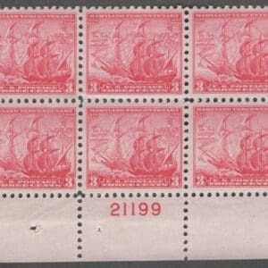 Scott# 736 "MARYLAND TERCENTENARY" MNH LOWER PLATE BLOCK (6) P# 21199
