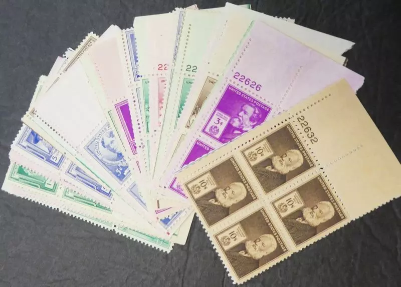 Scott# 859-93 "FAMOUS AMERICANS" MNH COMPLETE PLATE BLOCKS (4) SET (X35)
