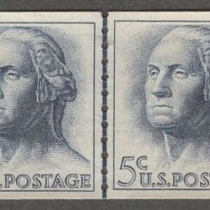 Scott# 1229 "WASHINGTON" USED COIL LINE PAIR, NICELY CENTERED