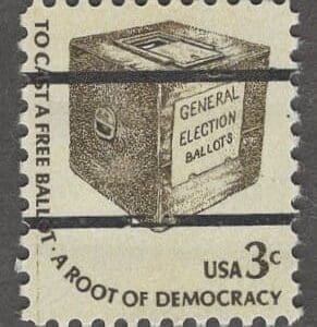 Scott# 1584a "EARLY BALLOT BOX" PRECANCEL SINGLE, NICELY CENTERED