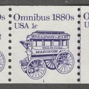 Scott# 1897 "OMNIBUS" MNH PNC3, PLATE#1 WITH LINE PAIR, NICELY CENTERED