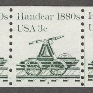 Scott# 1898 "HANDCAR" MNH PNC5, PLATE #4 WITH LINE PAIR, NICELY CENTERED