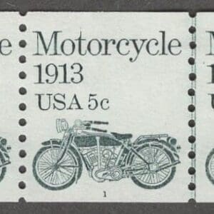 Scott# 1899 "MOTORCYCLE" MNH PNC3, PLATE# 1 WITH LINE PAIR