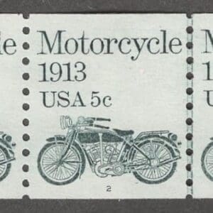 Scott# 1899 "MOTORCYCLE" MNH PNC3, PLATE# 2 WITH LINE PAIR