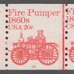 Scott# 1908 "FIRE PUMPER" MNH PNC3, PLATE #15 WITH LINE PAIR
