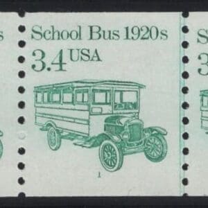 Scott# 2123 "SCHOOL BUS" MNH PNC3, PLATE#1, NICELY CENTERED