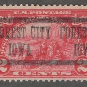 Scott# 615 "HUGUENOT-WALLOON" FOREST CITY, IOWA PRECANCEL, NICELY CENTERED