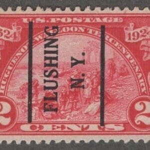 Scott# 615 "HUGUENOT-WALLOON" VERTICAL FLUSHING, N.Y. PC, NICELY CENTERED
