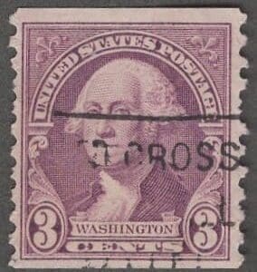 Scott# 721 "WASHINGTON" COIL, USED WITH A RED CROSS SLOGAN CANCEL