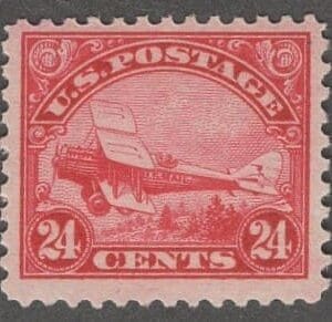 Scott# C6 "DE HAVILLAND BI-PLANE" AIRMAIL SINGLE, MNH, NICELY CENTERED
