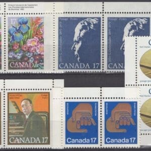 CANADA 1980 MNH LOT (10) ASSORTED STAMPS, NICELY CENTERED