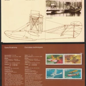 CANADA Scott# 843-846 "FLYING BOATS" FOLIO (4) MNH WITH ORIGINAL PAPERS