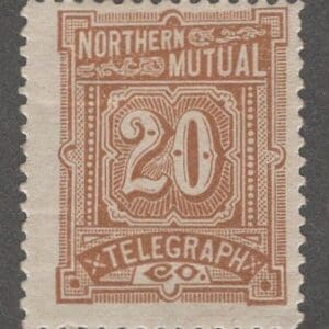 Scott# 11T3 "NORTHERN MUTUAL TELEGRAPH" MINT HINGED, FOUR MARGINS