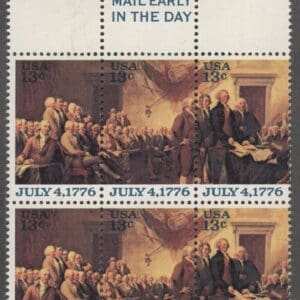 Scott# 1691-94 "DECLARATION OF INDEPENDENCE" MNH MAIL EARLY BLOCK (6)