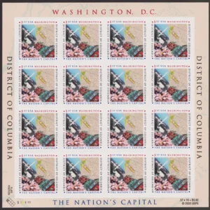 Scott# 3813 "DISTRICT of COLUMBIA" MNH FULL SHEET (16) NICELY CENTERED