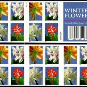 Scott# 4862-65 "WINTER FLOWERS" MNH BOOKLET PANE (20)