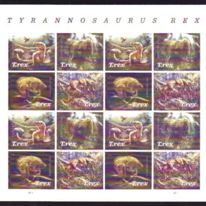 Scott# 5410-13 "TYRANNOSAURUS REX" S/A FULL SHEET (16) MNH