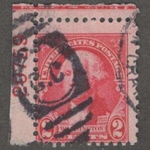 Scott# 707 "WASHINGTON" USED PLATE # SINGLE WITH A DUPLEX CANCEL
