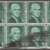 Scott# 1278a "THOMAS JEFFERSON" USED INTACT BOOKLET PANE (8)