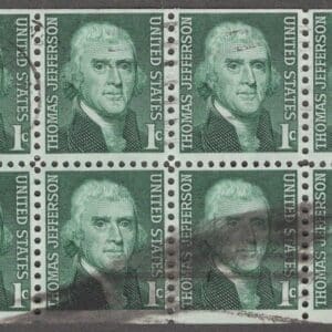 Scott# 1278a "THOMAS JEFFERSON" USED INTACT BOOKLET PANE (8)