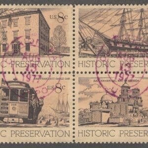 Scott# 1440-43 "HISTORIC PRESERVATION" USED BLOCK (4)