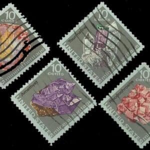 Scott# 1538-41 "MINERAL HERITAGE" USED SINGLES SET (4) NICELY CENTERED