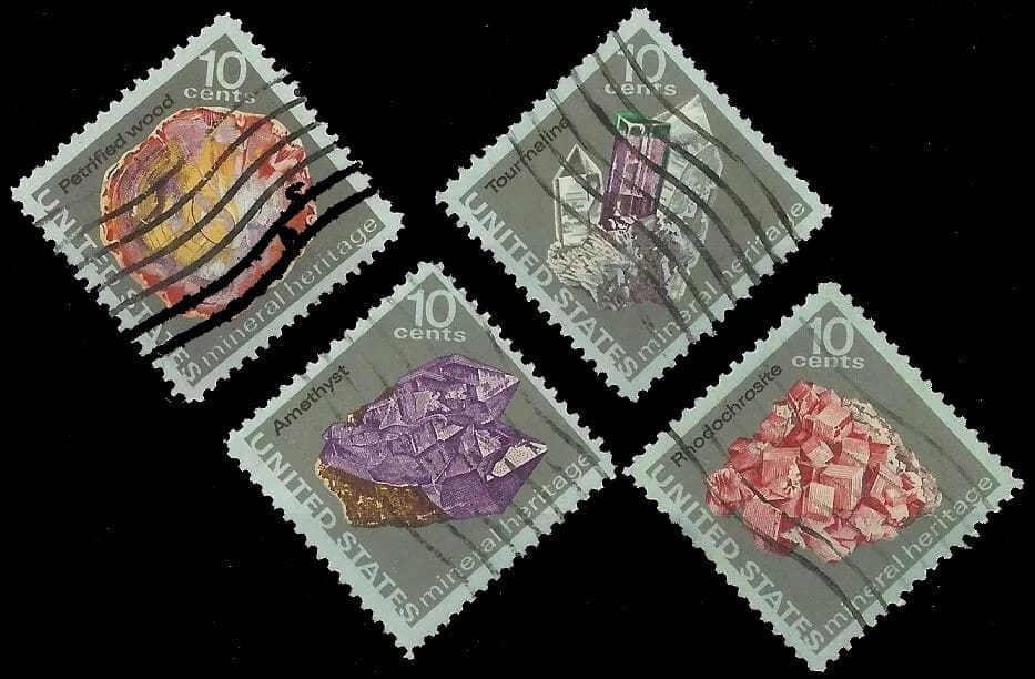 Scott# 1538-41 "MINERAL HERITAGE" USED SINGLES SET (4) NICELY CENTERED