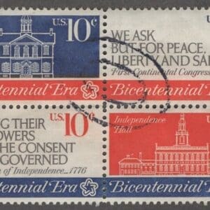 Scott# 1543-46 "AMERICAN REVOLUTION BICENTENNIAL" USED BLOCK (4)