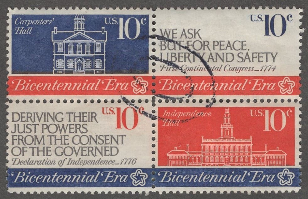 Scott# 1543-46 "AMERICAN REVOLUTION BICENTENNIAL" USED BLOCK (4)