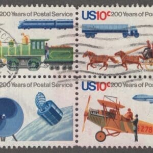 Scott# 1572-75 "USPS BICENTENNIAL" USED SE-TENANT BLOCK (4)