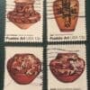 Scott# 1706-09 "PUEBLO POTTERY" USED SE-TENANT SINGLES SET (4)