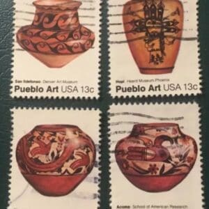 Scott# 1706-09 "PUEBLO POTTERY" USED SE-TENANT SINGLES SET (4)