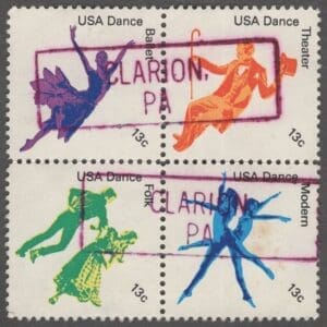 Scott# 1749-52 "AMERICAN DANCE" USED BLOCK (4) NICELY CENTERED
