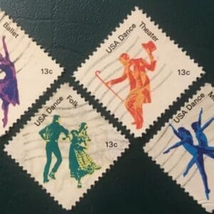 Scott# 1749-52 "AMERICAN DANCE" USED SINGLES SET (4) NICELY CENTERED
