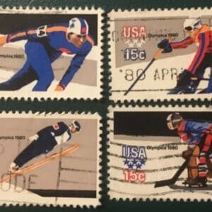 Scott# 1795-98 WINTER OLYMPICS-LAKE PLACID USED SE-TENANT SINGLES SET (4)