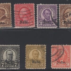 Scott# 669-679 "NEBRASKA OVERPRINTS SET" USED SET (10) NICELY CENTERED