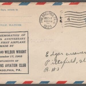 Scott# UC1 26TH ANNIV. WRIGHT BROS. FIRST FLIGHT BY HE FITZSIMONS AVIATION CLUB