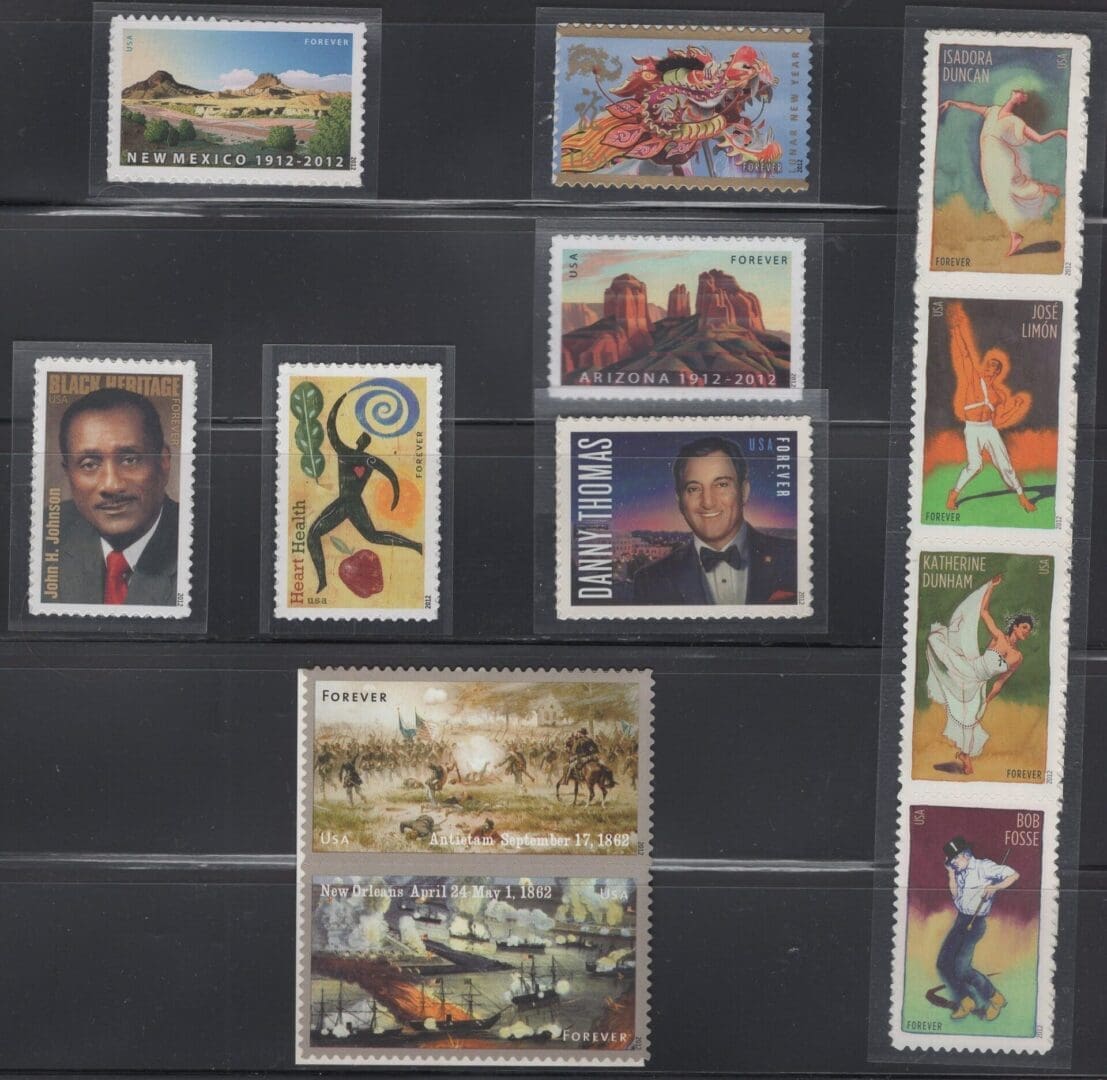 2012 COMMEMORATIVES YEAR SET (69) ISSUES, MNH *WITH BONUS MOUNTS* - Image 2