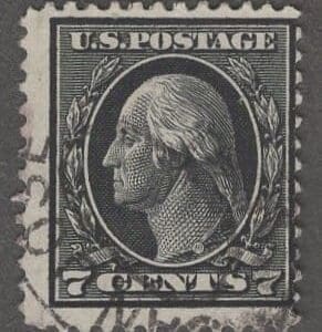 Scott# 407 "WASHINGTON" PERF 12, SAN JOSE CA DBL OVAL CANCEL
