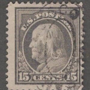Scott# 418 "FRANKLIN" USED PERF 12, SLWMK WITH DOUBLE OVAL CANCEL